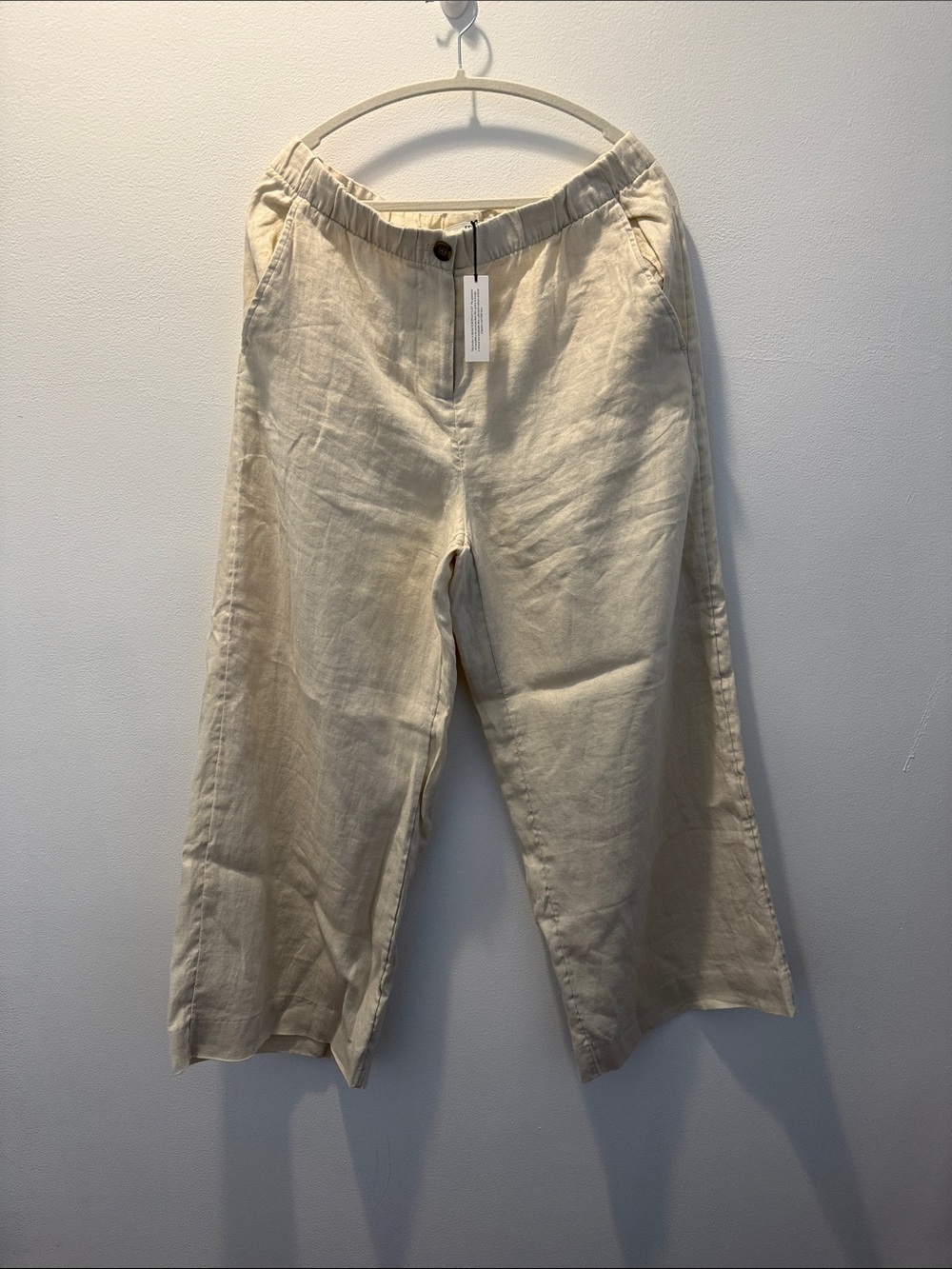 Banana Republic Wide Leg Linen Pants in Natural Cream